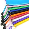A4.B5 double-layer file bag, zipper bag, frosted semi-transparent drawstring bag, document bag, mesh double-compartment bag Item Picture